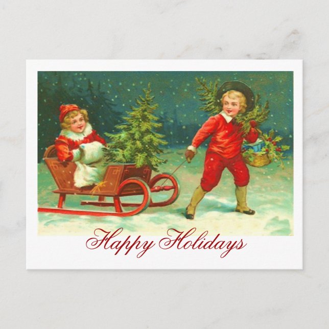 Weihnachtskarte Feiertagspostkarte (Vorderseite)