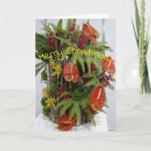 Weihnachtskarte - Flamingoblumen