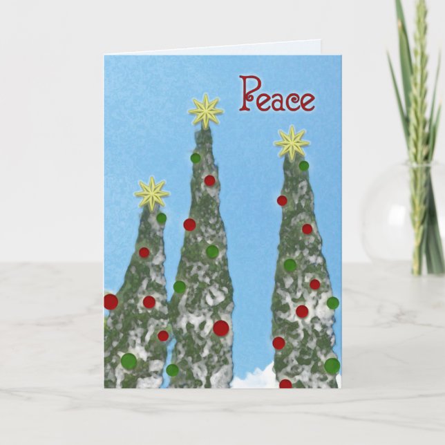 Weihnachtskarte "Frieden" Feiertagskarte (Vorderseite)
