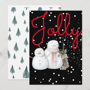 Weihnachtskarte , fröhliche Schneemänner . Dankeskarte