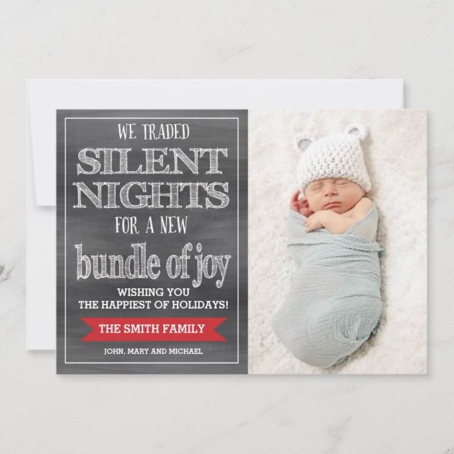 Weihnachtskarte Funny, Weihnachts-Fotokarte, Baby Feiertagskarte (Vorderseite)