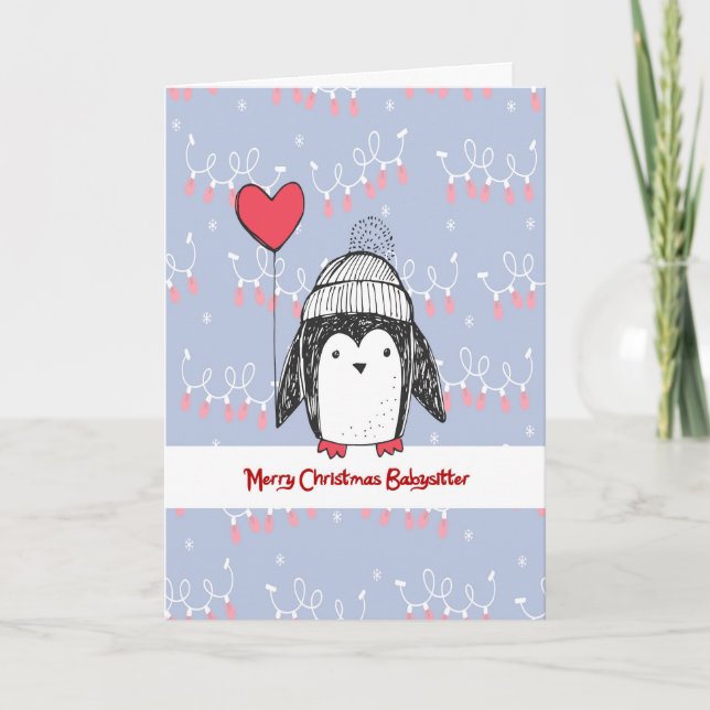 Weihnachtskarte für Babysitter Feiertagskarte (Vorderseite)