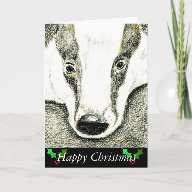 Weihnachtskarte für Badger (JZH10) Feiertagskarte (Vorderseite)