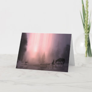 Weihnachtskarte für Cowboy und Pferd Feiertagskarte