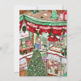 Weihnachtskarte für das Schneedorf Feiertagskarte