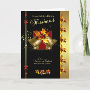 Weihnachtskarte für den Ehemann - Holy and Bells - Feiertagskarte