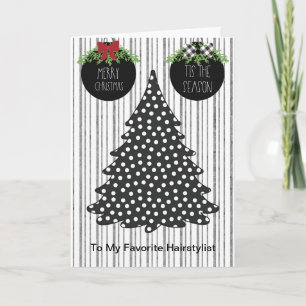 Weihnachtskarte für den Friseursalon Karte