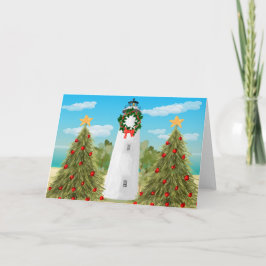 Weihnachtskarte für den Leuchtturm Feiertagskarte