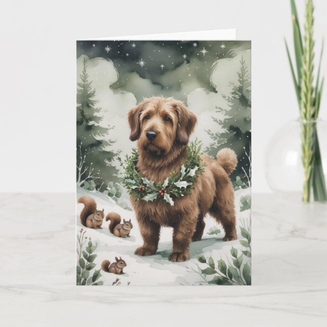 Weihnachtskarte für den Otterhound Hund Karte (Vorderseite)