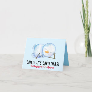 Weihnachtskarte für den Schneemann, Personalisiert Ankündigung