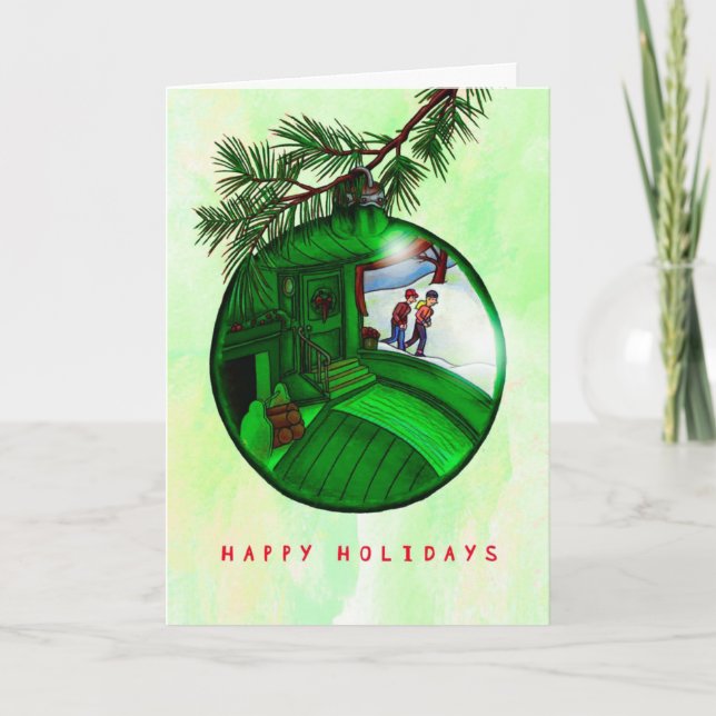 Weihnachtskarte für den Zweitplatzierten - Verzier Feiertagskarte (Vorderseite)