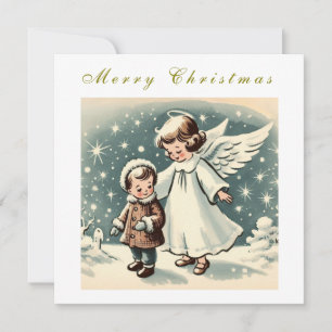 Weihnachtskarte für Engel und Kind