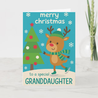 Weihnachtskarte für Enkelin mit Rentier Karte