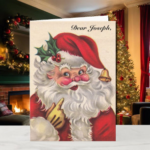 Weihnachtskarte für Enkelkind mit Namen und Datum Feiertagskarte