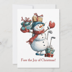 Weihnachtskarte für Golf-Liebhaber – Schneemann-De Feiertagskarte