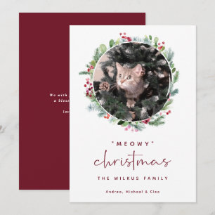 Weihnachtskarte für Haustiere mit Foto Katzenreath Feiertagskarte