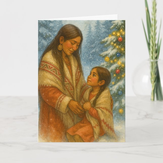 Weihnachtskarte für indianische Ureinwohner Karte (Vorderseite)