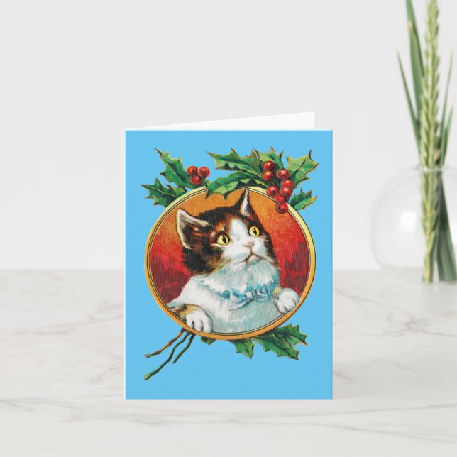 Weihnachtskarte für Katzen Karte (Vorderseite)