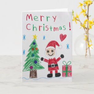 Weihnachtskarte für Kinder mit Santa und Weihnacht Karte