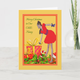 Weihnachtskarte für Kindermädchen Feiertagskarte