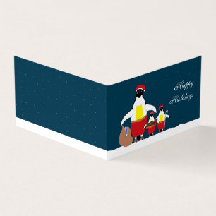 Weihnachtskarte für kleine Helfer, Foto der Famili Visitenkarten