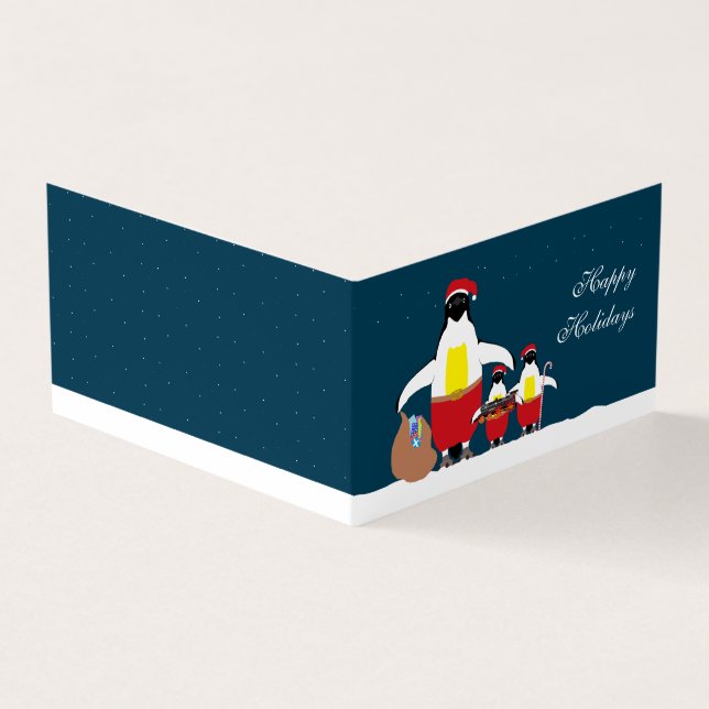 Weihnachtskarte für kleine Helfer, Foto der Famili Visitenkarten (Vorderseite)