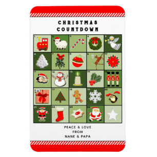 Weihnachtskarte für kreative Adventskalender Magnet