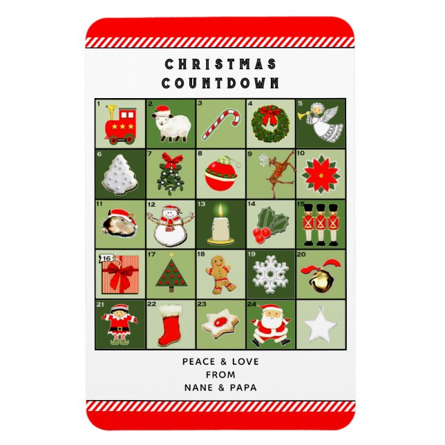 Weihnachtskarte für kreative Adventskalender Magnet (Vertikal)