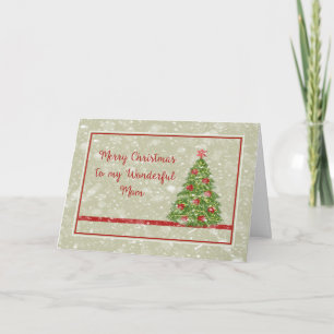 Weihnachtskarte für Mama mit Bäumen und Schnee Karte