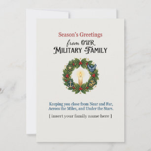 Weihnachtskarte für Militärfamilien - Grüße der Sa Feiertagskarte