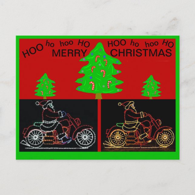 Weihnachtskarte für Motorräder Feiertagspostkarte (Vorderseite)