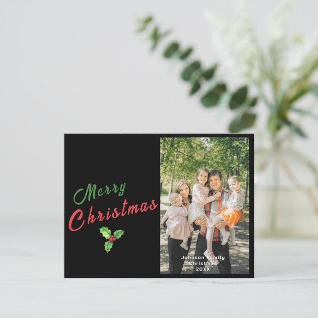 Weihnachtskarte für Personalisierte Fotos Feiertagspostkarte (Stehend Vorderseite)