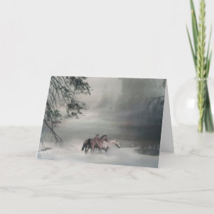 Weihnachtskarte für Pferde aus der ganzen Welt Feiertagskarte