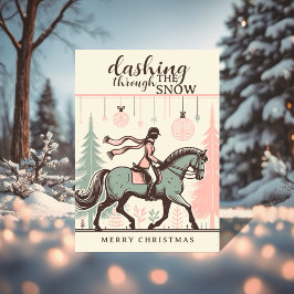 Weihnachtskarte für Pferde Einladung