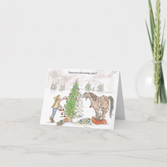 Weihnachtskarte für Pferde Feiertagskarte (Vorderseite)
