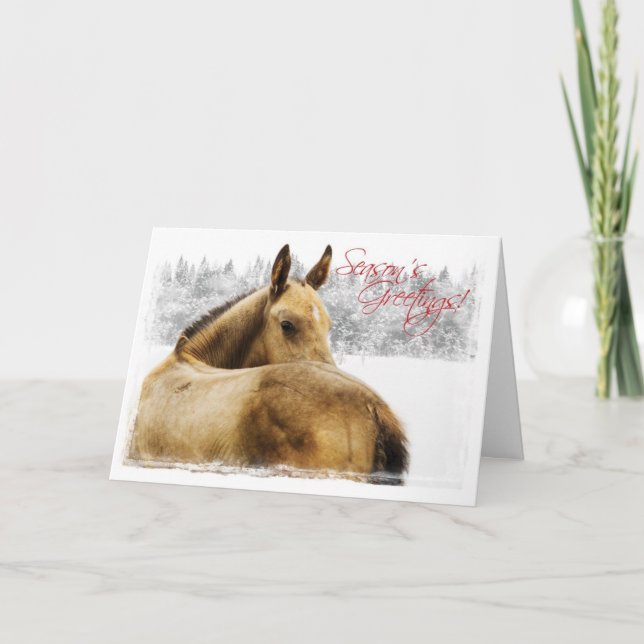 Weihnachtskarte für Pferde Feiertagskarte (Vorderseite)
