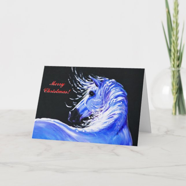 Weihnachtskarte für Pferdeliebhaber Feiertagskarte (Vorderseite)