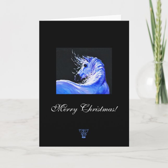 Weihnachtskarte für Pferdeliebhaber Feiertagskarte (Vorderseite)
