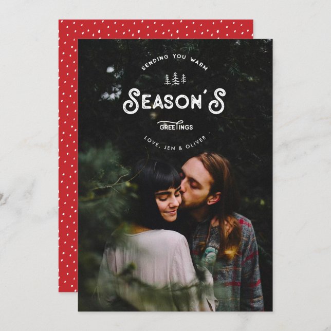 Weihnachtskarte für Pines Feiertagskarte (Vorne/Hinten)