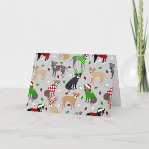 Weihnachtskarte für Pitbull-Hunde Karte