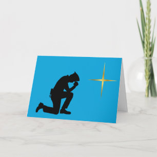 Weihnachtskarte für Polizist Silhouette Karte