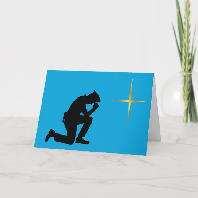 Weihnachtskarte für Polizist Silhouette Karte (Vorderseite)