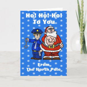 Weihnachtskarte für Polizisten und Weihnachtsmann Feiertagskarte