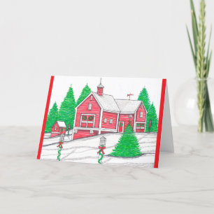 Weihnachtskarte für Red Barn Dankeskarte