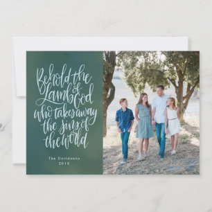 Weihnachtskarte für religiöse Fotos mit Bibelverse Feiertagskarte