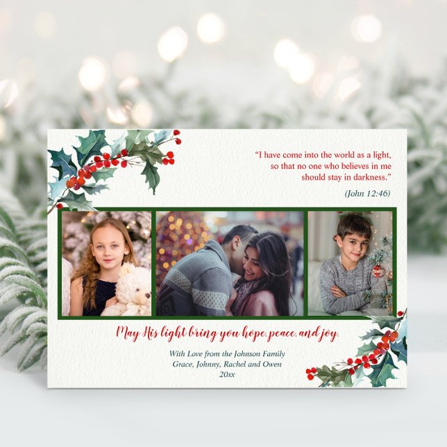 Weihnachtskarte für religiöse Heilige Beeren (Von Creator hochgeladen)