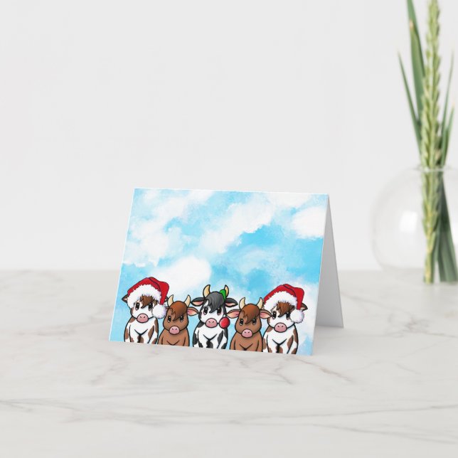 Weihnachtskarte für Rinder Feiertagskarte (Vorderseite)