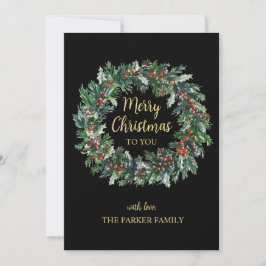 Weihnachtskarte für Schwarz & Gold Feiertagskarte