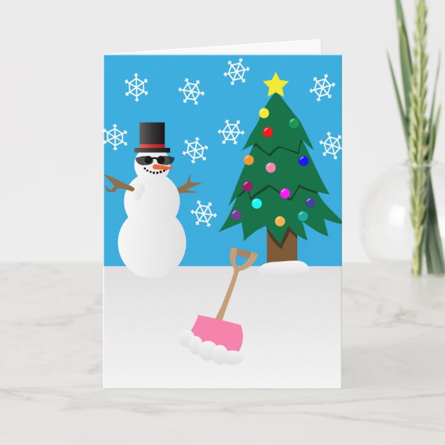 Weihnachtskarte für Snowman, Frost Feiertagskarte (Vorderseite)