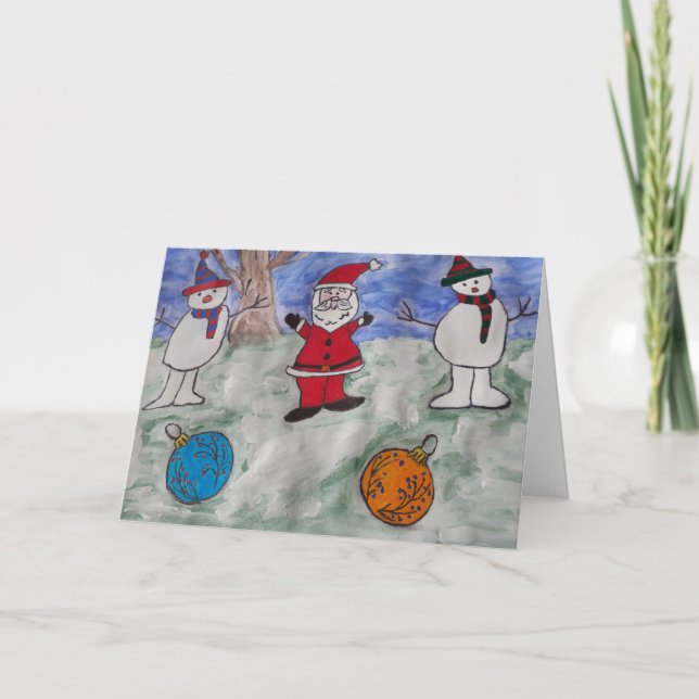 Weihnachtskarte für Snowmen Feiertagskarte (Vorderseite)